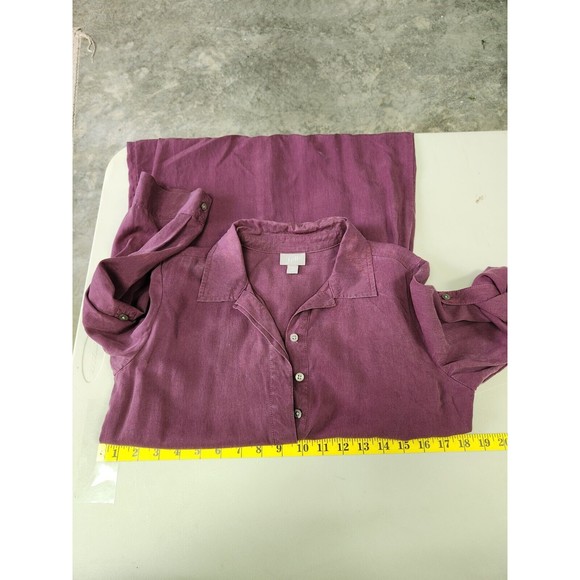 J Jill Womens 3/4 Sleeve Knee Length Dress Size XS Red Drawstring Waist Pockets - Picture 7 of 8